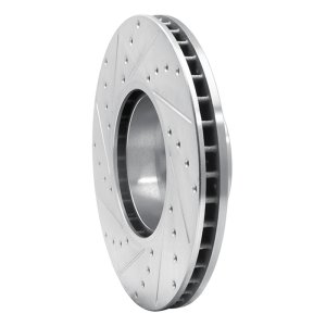 BMW 740I Brake Rotor (1) - Front Right - R1 Concepts - Drilled & Slotted - Silver - `91-`01